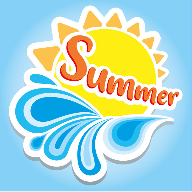 夏季象征热带景观插画图片下载