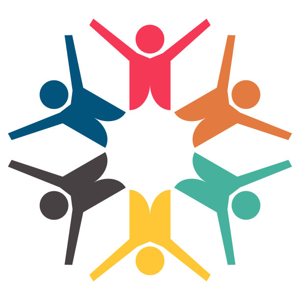 六人一组，围成一圈。手牵手。峰会的工作人员在同一个动力室开会。图片下载