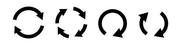 一组旋转箭头图标。重载,回收。向量。图片下载