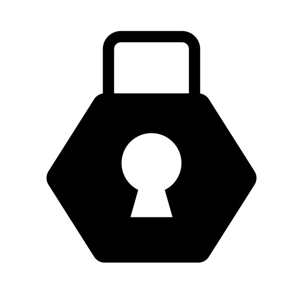 挂锁轮廓图标。保护和锁。向量。图片下载