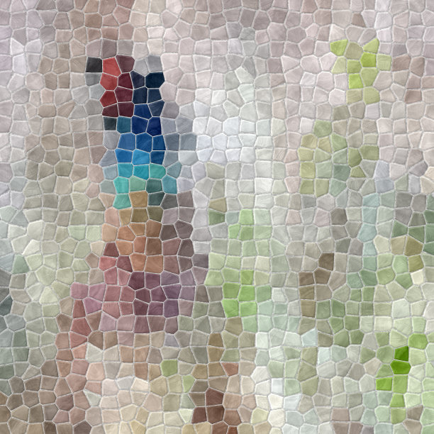 不规则马赛克背景棕褐色，米黄色，绿色，淡紫色图片下载