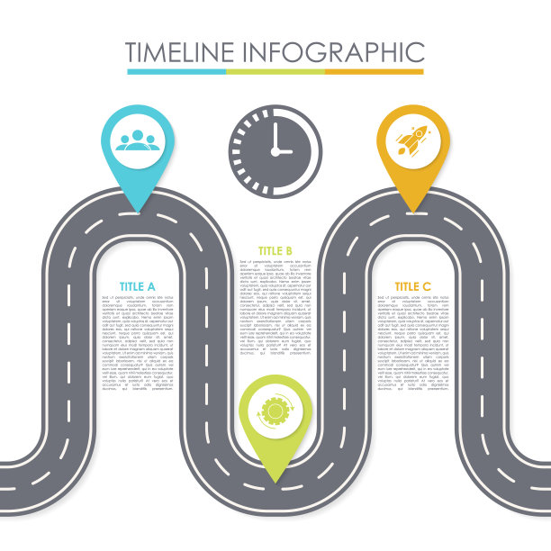 商业路线图信息图表。时间轴模板可以用于现代图表，演示，图表或网页。图片下载