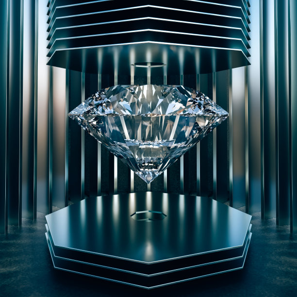 大型钻石和金属元素。图片下载