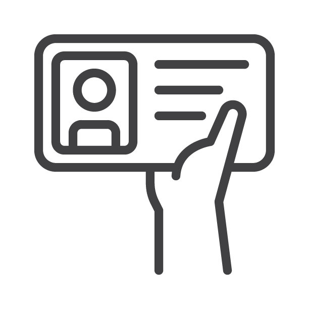 手持身份证线路图标图片下载