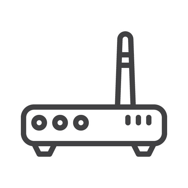 Wifi路由器线性图标图片下载