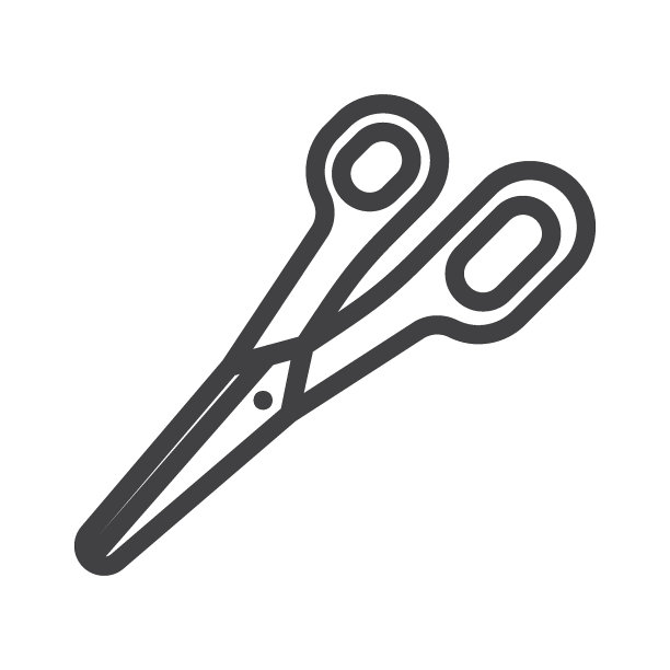 办公剪刀线性图标图片下载
