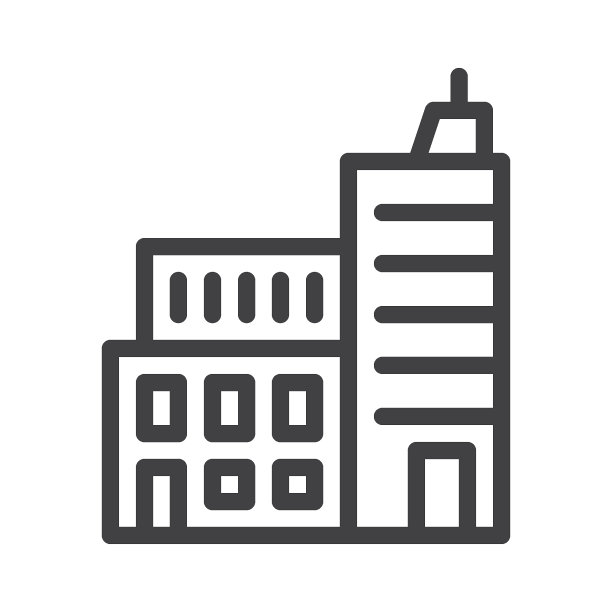 商业建筑线条图标图片下载