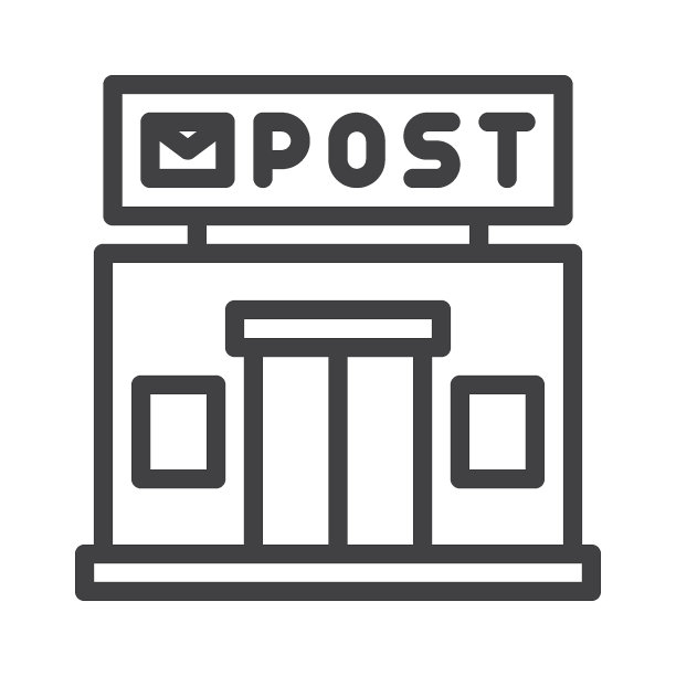 邮政大楼线条图标图片下载