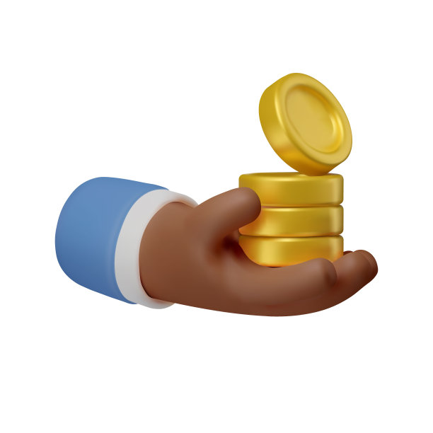 3d图标手与硬币图片下载