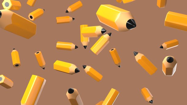 棕色背景的铅笔。图片下载