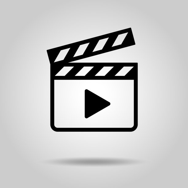 电影胶片和拍板图标材料图片下载