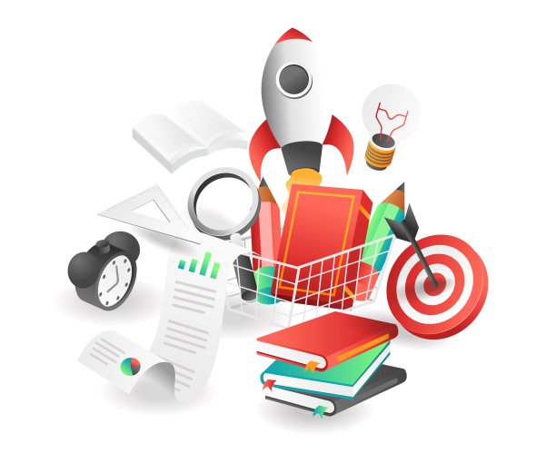 平面等距插图概念。回到学校的设备图片下载