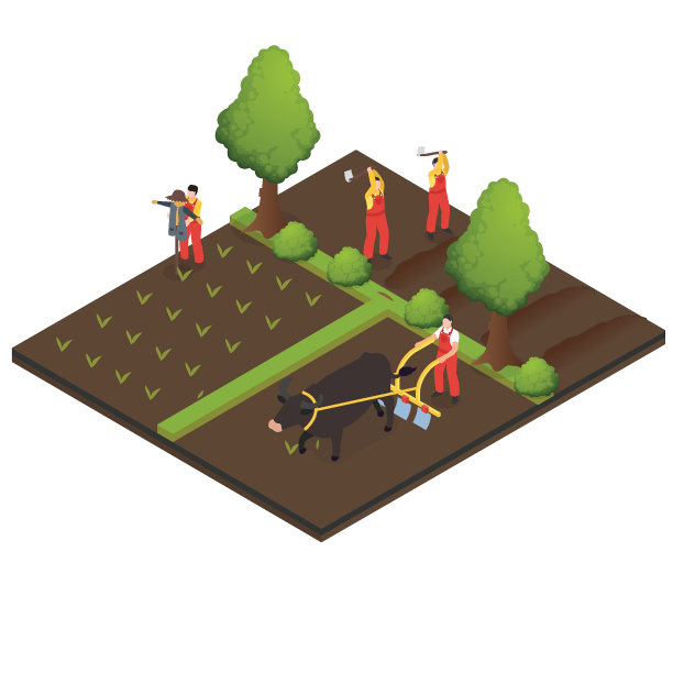 传统农业等距3d图片下载