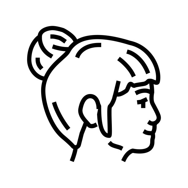 面对小孩女性线图标矢量插图图片下载