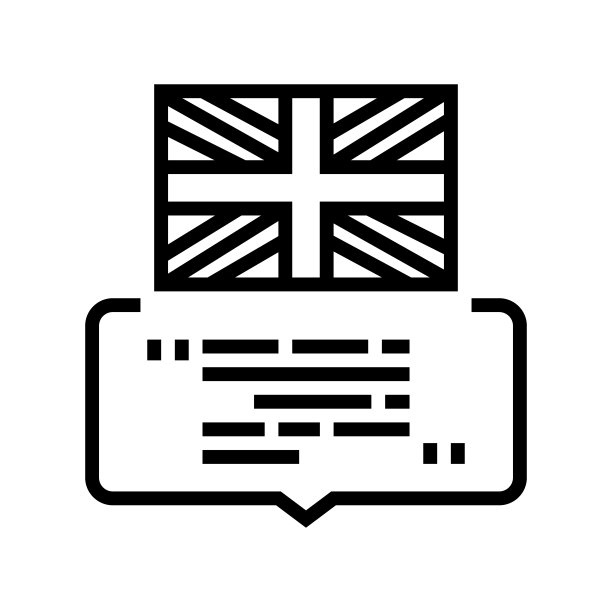 英式英语的线图标矢量插图图片下载