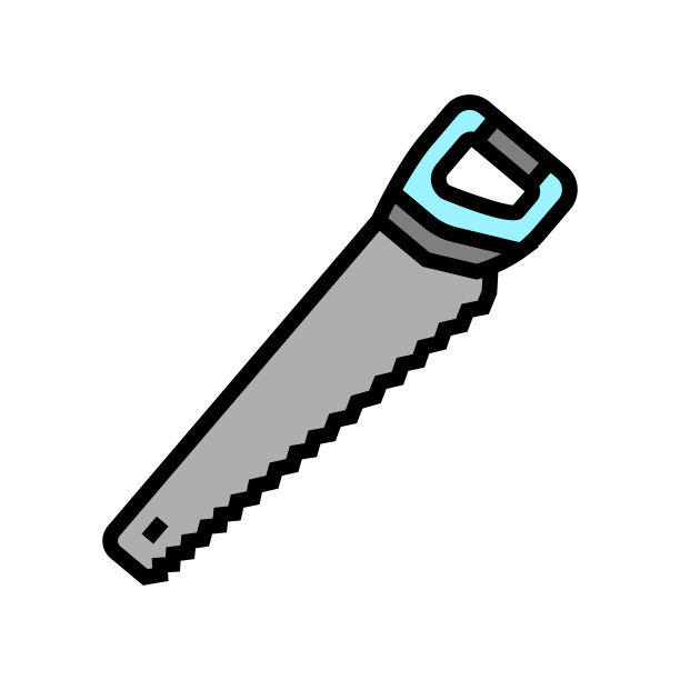 锯床设备彩色图标矢量插图图片下载