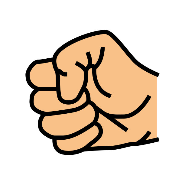 拳头手势彩色图标矢量插图图片下载