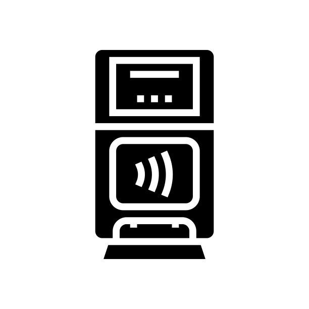 POS机终端非接触式符号图标矢量图图片下载