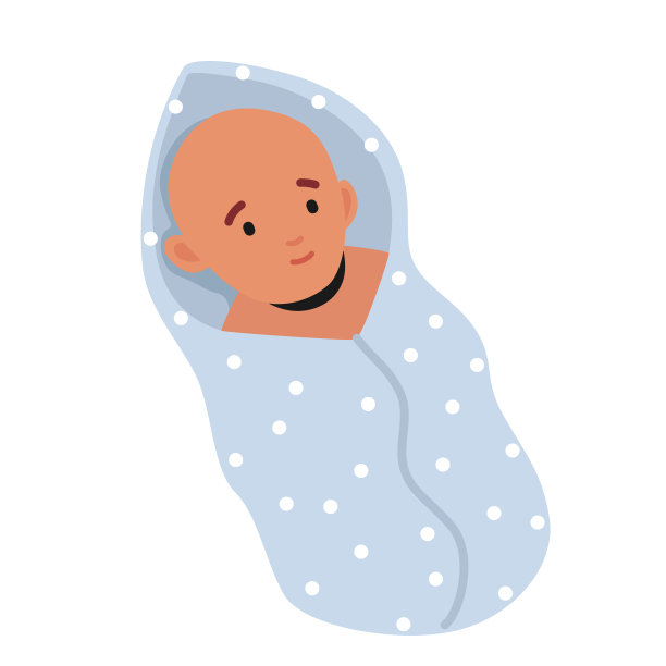 新生婴儿，襁褓小男孩孤立在白色背景。可爱微笑的男孩性格孤立在白色图片下载