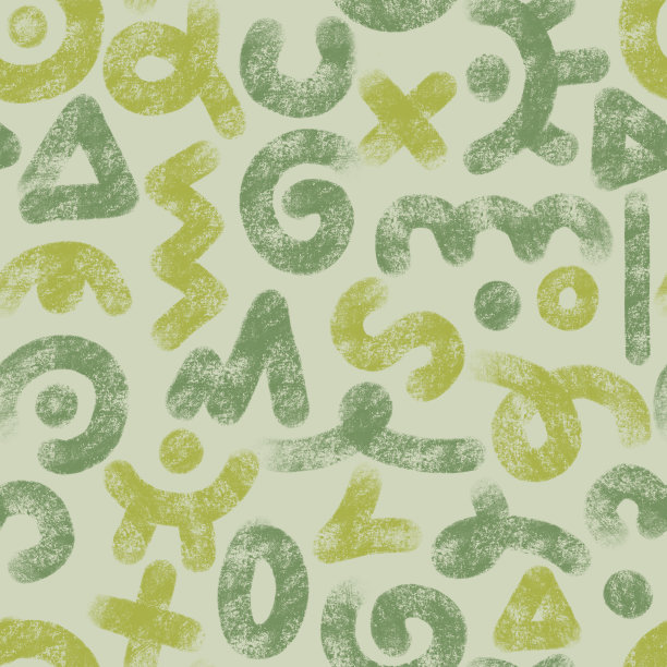 原始符号，孟菲斯涂鸦元素。街头艺术风格。抽象的字母字母。粉笔纹理。极简主义的无缝设计。摘要简单背景为纺织品、面料、横幅、包裹。图片下载