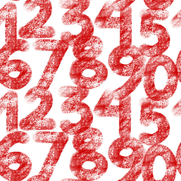 无缝图案，数字按顺序分布。画的数字在grunge半色调。粉笔纹理。学校的数学背景。纺织品、面料、横幅、海报、包装、墙纸的时尚设计。图片下载