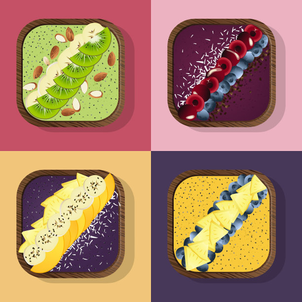 健康早餐水果奶昔碗。图片下载