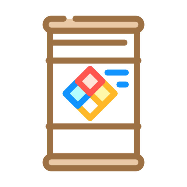 特殊化学品桶彩色图标矢量插图图片下载