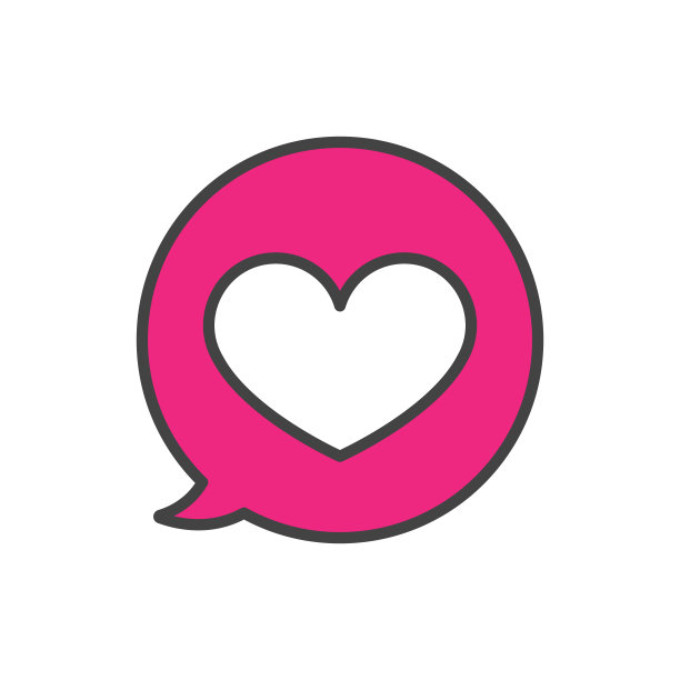 社交媒体心形图标，演讲气球，爱。心，像矢量图标图片下载