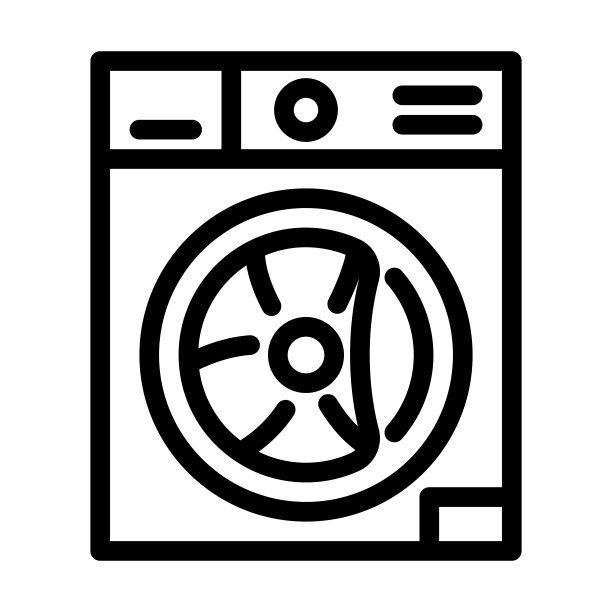 洗衣机家电线图标矢量插图图片下载
