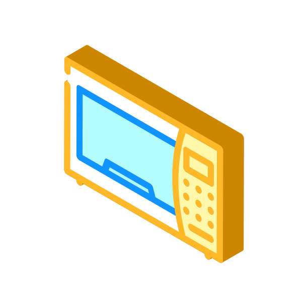 微波电子设备等距图标矢量插图图片下载
