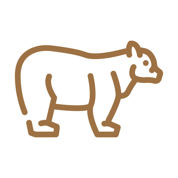 熊动物颜色图标矢量插图图片下载