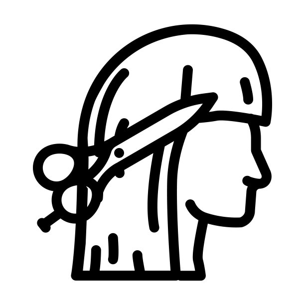 理发沙龙线图标矢量插图图片下载