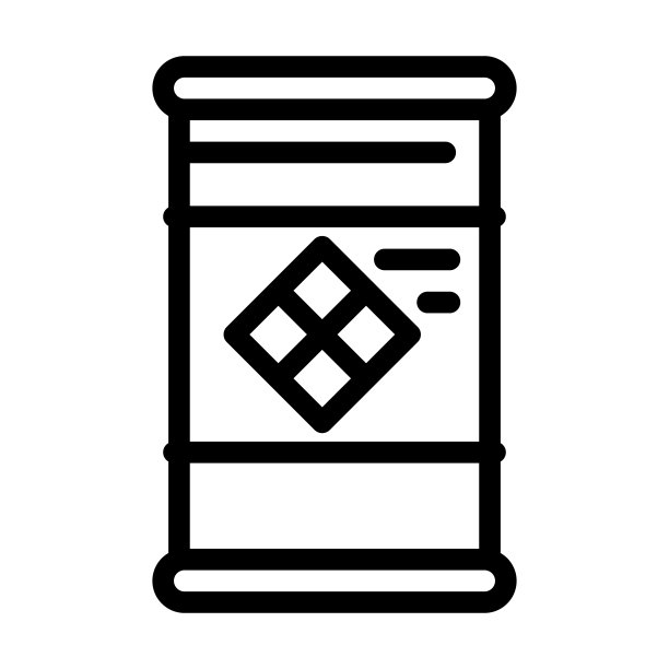 特殊化学品桶线图标矢量插图图片下载