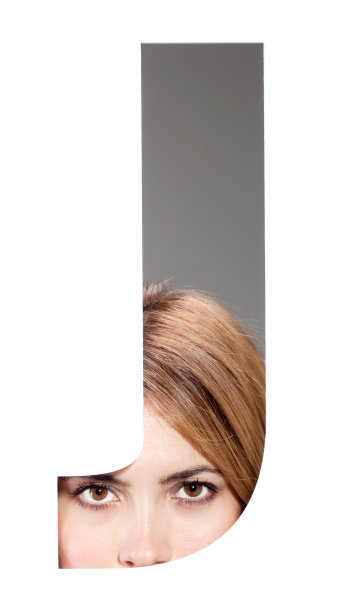 字母“J”的女性肖像图片下载