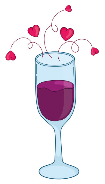 用炸心的酒杯庆祝情人节图片下载