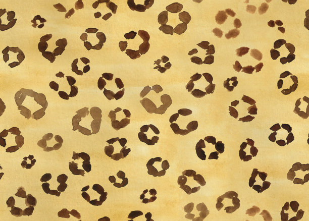 无缝图案与水彩黑豹皮肤图片下载