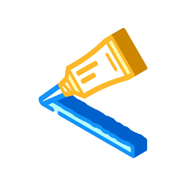 胶水化学液体等距图标矢量插图图片下载