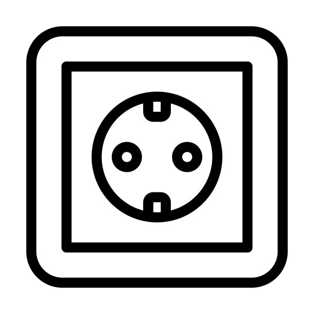 欧式插座线性图标矢量插图图片下载