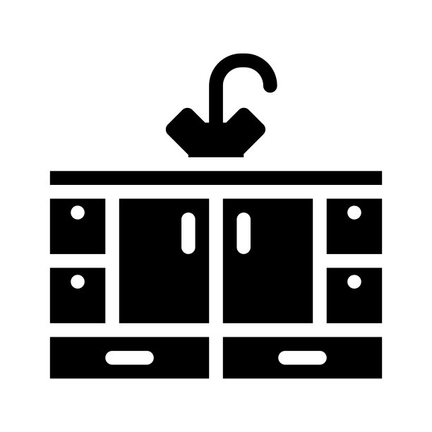 厨房和浴室柜字形图标矢量插图图片下载