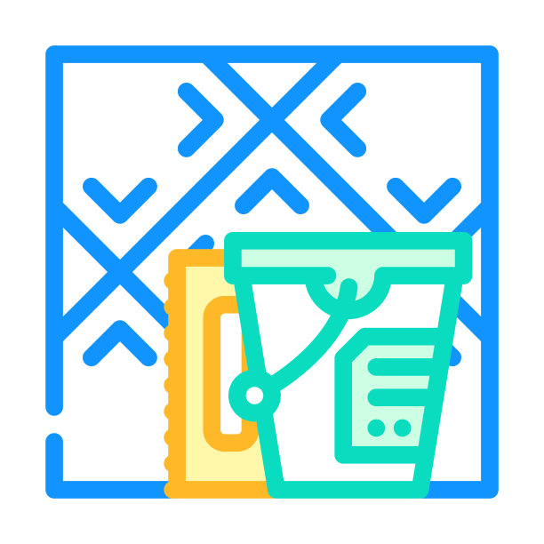 瓷砖安装用品彩色图标矢量图图片下载