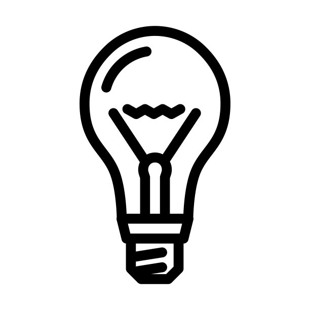 玻璃灯泡线性图标矢量插画图片下载