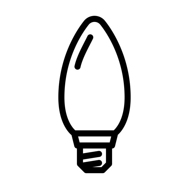 简约灯泡线条图标矢量图图片下载