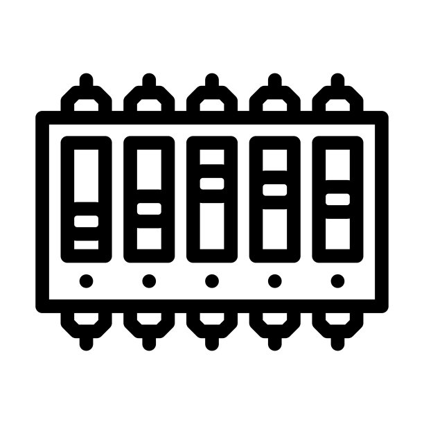 DIP电子线图标矢量图图片下载
