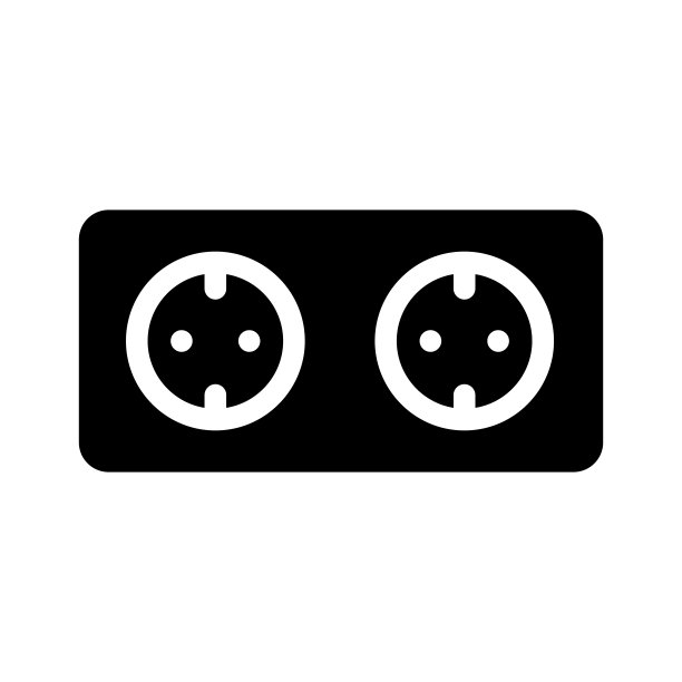 双插座glyph图标矢量图图片下载