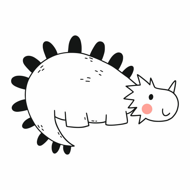 可爱的恐龙。矢量插图涂鸦。迪诺在白色背景。卡通人物。对儿童性格。图片下载