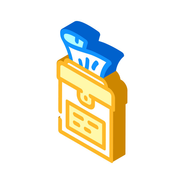 餐巾纸的罐子等距图标矢量插图图片下载