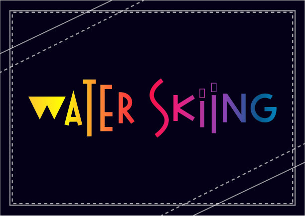 在黑暗的背景上滑水的彩色梯度字母图片下载