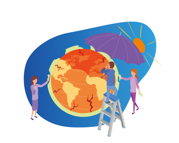 全球变暖预防的等距图解图片下载