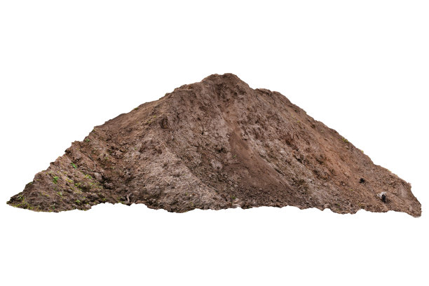 在白色的背景上为景观美化堆土图片下载