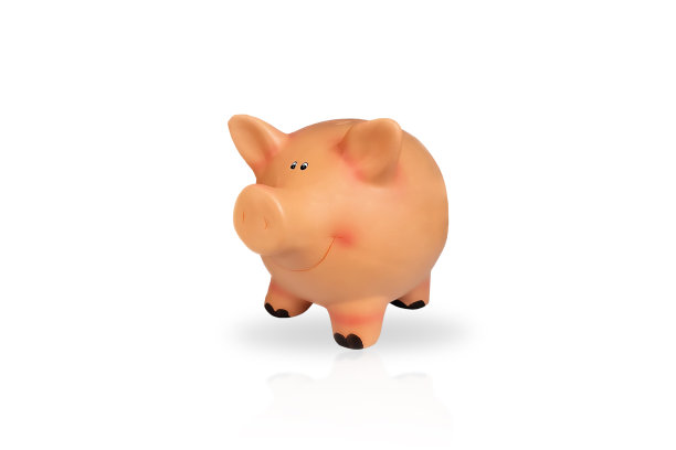 储蓄罐上孤立的白色图片下载